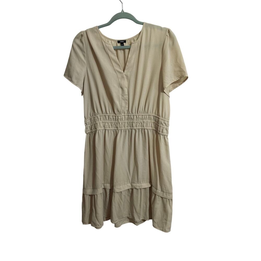 Express fit and Flare casual cream dress - large
